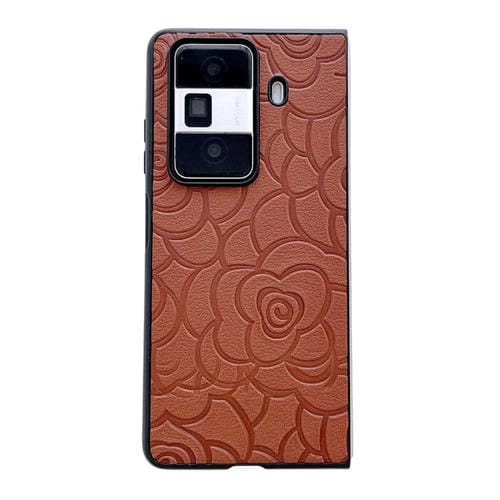 Funda Protectora para Honor Magic V2 con Estampado de Camelia Impression (Marrón)