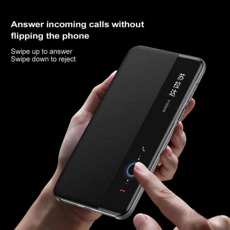 Funda de Cuero Sulada con Soporte Magnético Magsafe y Ventana Smart View para Huawei Mate 70 Pro/Mate 70 Pro+ (Marrón)