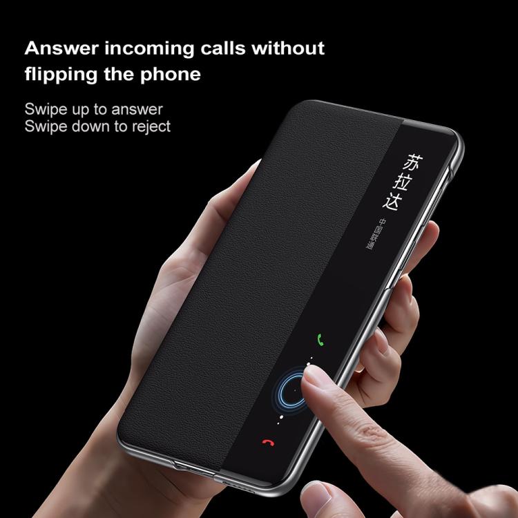 Funda de Cuero para Huawei Mate 70 Rs Ultimate con Soporte Magnético Magsafe y Ventana Inteligente (Marrón)