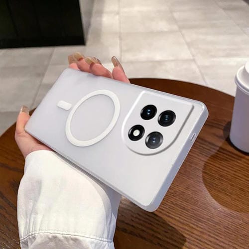 Funda para Teléfono OnePlus 11 Protección Frío Hielo Orificios Finos Magsafe (Blanca)