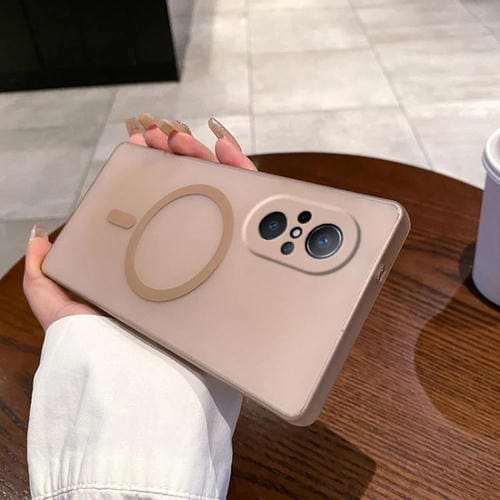 Funda para Teléfono Huawei Nova 9 Se con Orificio Fino y Protección Contra Niebla y Hielo Magsafe (Dorada)