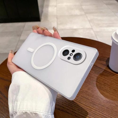 Funda para Teléfono Huawei Nova 9 Se con Orificio Fino y Protección Contra Niebla y Hielo Magsafe (Blanca)