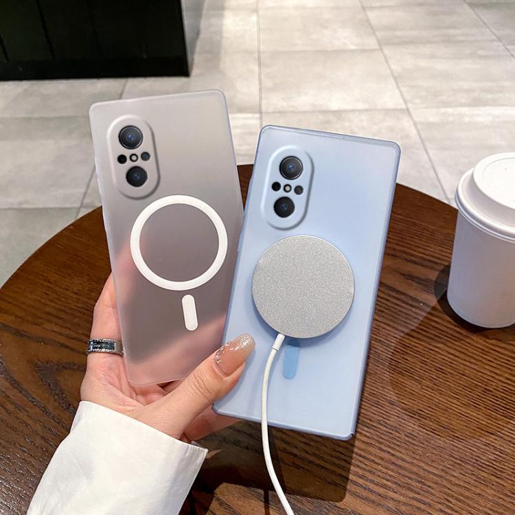 Funda para Teléfono Huawei Nova 9 Se con Orificio Fino y Protección Contra Niebla y Hielo Magsafe (Transparente Negra)