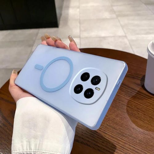 Funda para Teléfono Honor Magic7 con Protección Frío Hielo Orificios Finos Magsafe PC (Azul Transparente)