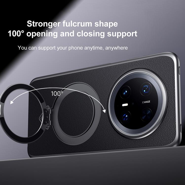 Funda para Teléfono Huawei Mate 70 con Soporte Magnético Magsafe de Cuero Sulada (Marrón)