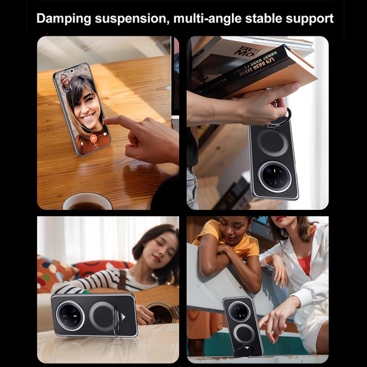 Funda para Teléfono Huawei Mate 70 con Soporte Magnético Magsafe de Cuero Sulada (Marrón)