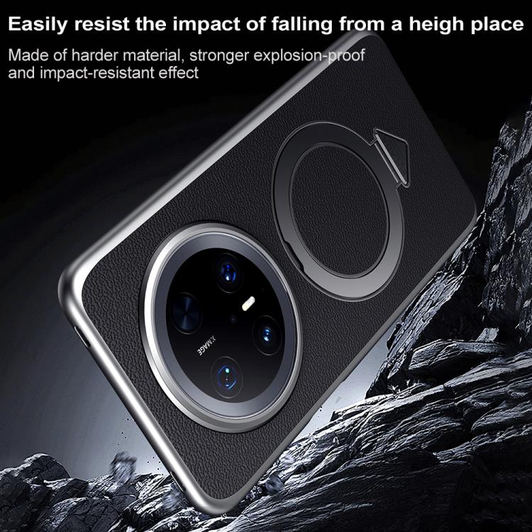 Funda para Teléfono Huawei Mate 70 con Soporte Magnético Magsafe de Cuero Sulada (Marrón)