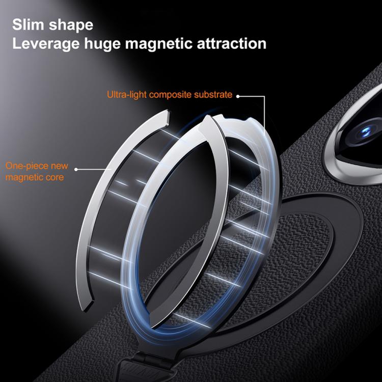 Funda para Teléfono Sulada con Soporte Magnético Magsafe de Cuero para Huawei Mate X6 (Azul)