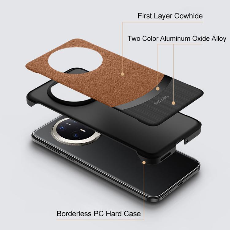 Funda Híbrida PC con Cuero de Vaca sin Marco Sulada para Huawei Mate 70 Pro / Mate 70 Pro+ (Azul)