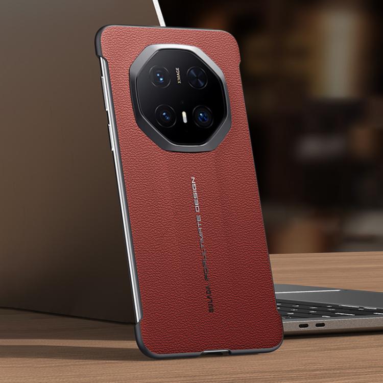 Funda Híbrida de Cuero de Vaca para Huawei Mate 70 Rs Ultimate Sulada sin Marco (Rojo)