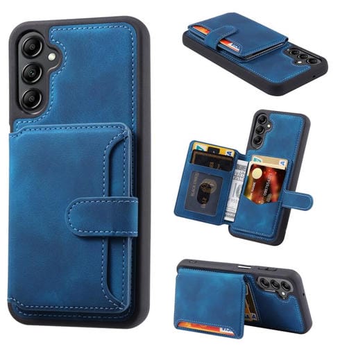 Funda para Teléfono Skin Feel Dream Samsung Galaxy A36 5G con Tarjetero Antirrobo Rfid (Azul Pavo Real)