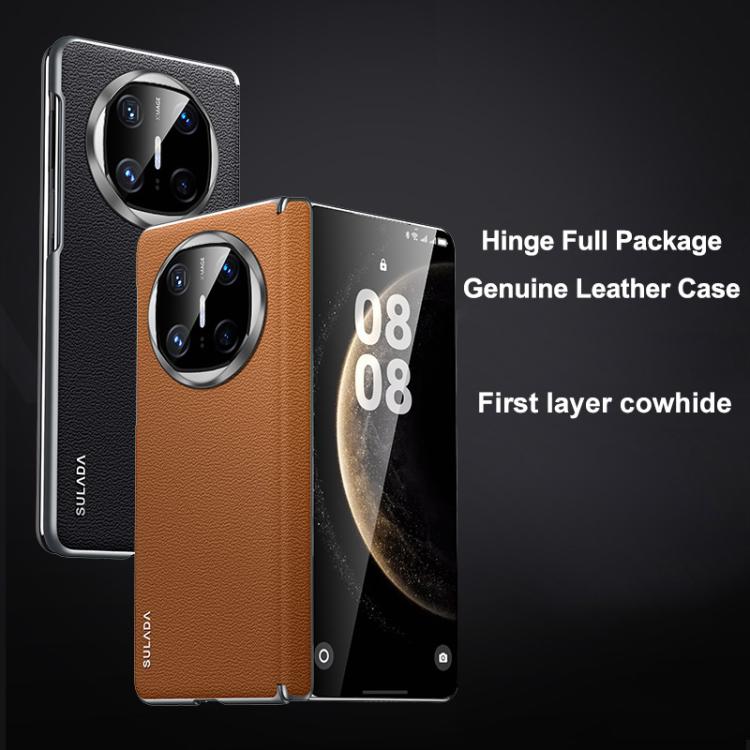 Funda híbrida PC con Cuero de Vaca sin Marco para Huawei Mate X6 Sulada (Azul)