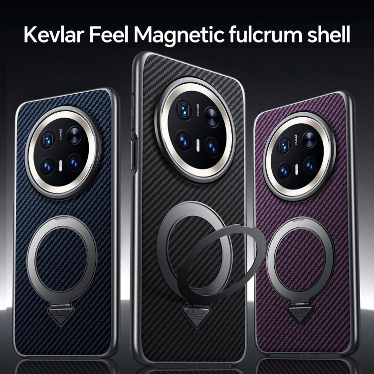 Funda para Teléfono Huawei Mate 70 Pro / Mate 70 Pro+ con Soporte Magnético Magsafe y Textura Kevlar (Azul)