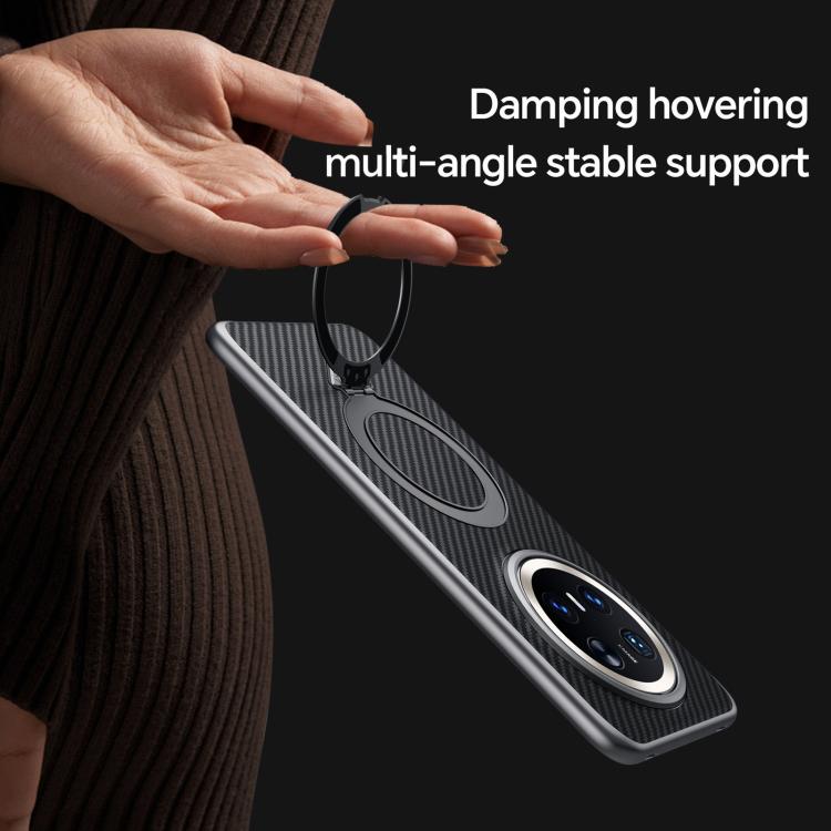 Funda para Teléfono Huawei Mate 70 con Soporte Magnético Magsafe y Textura Kevlar (Negra)