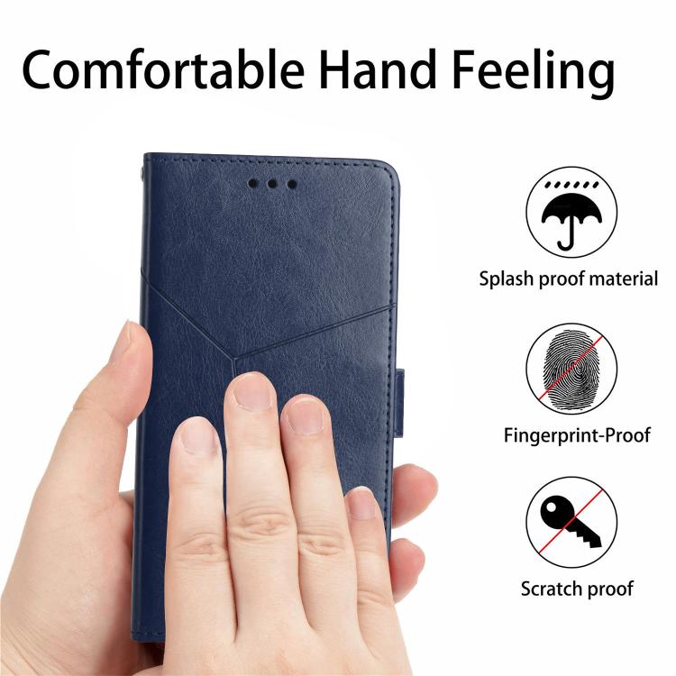 Funda de cuero con tapa y diseño en forma de Y para Infinix Smart 10 Plus 4G (azul)