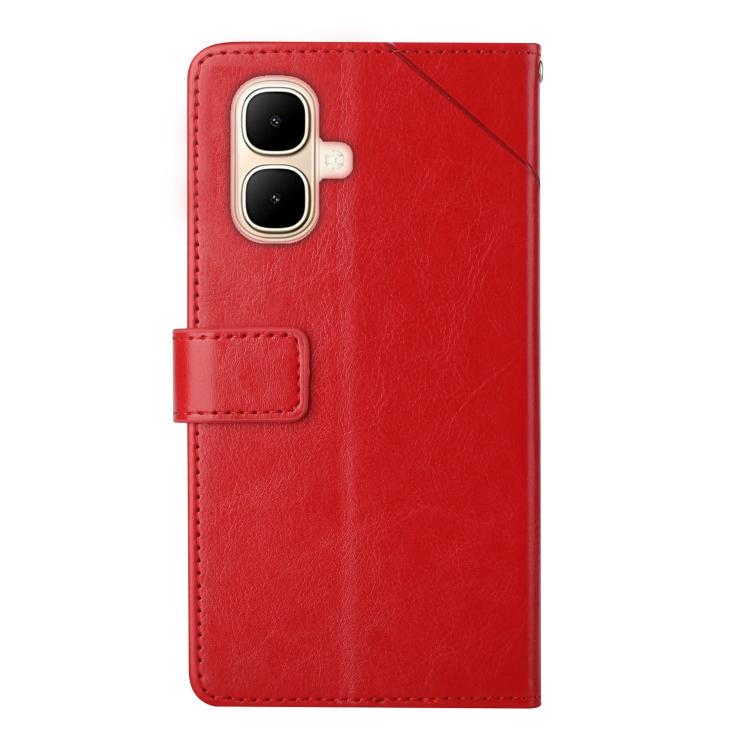Funda de cuero con tapa en forma de Y para Infinix Smart 10 4G / Tecno Pop 10 (roja)
