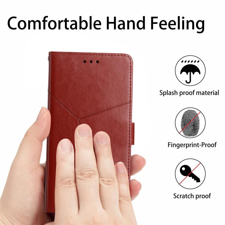 Funda de cuero con tapa en forma de Y para Infinix Smart 10 4G / Tecno Pop 10 (marrón)
