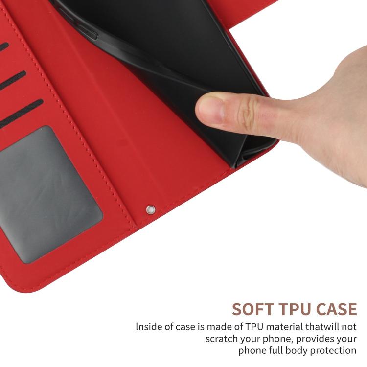 Funda de Cuero con Tapa y Cordón para Infinix Hot 50 Pro 4G con Diseño de Girasol (Rojo)