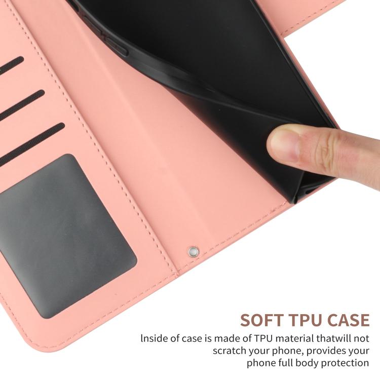 Funda de Cuero con Tapa para Infinix Hot 50 Pro 4G Diseño Girasol en Relieve (Rosa)