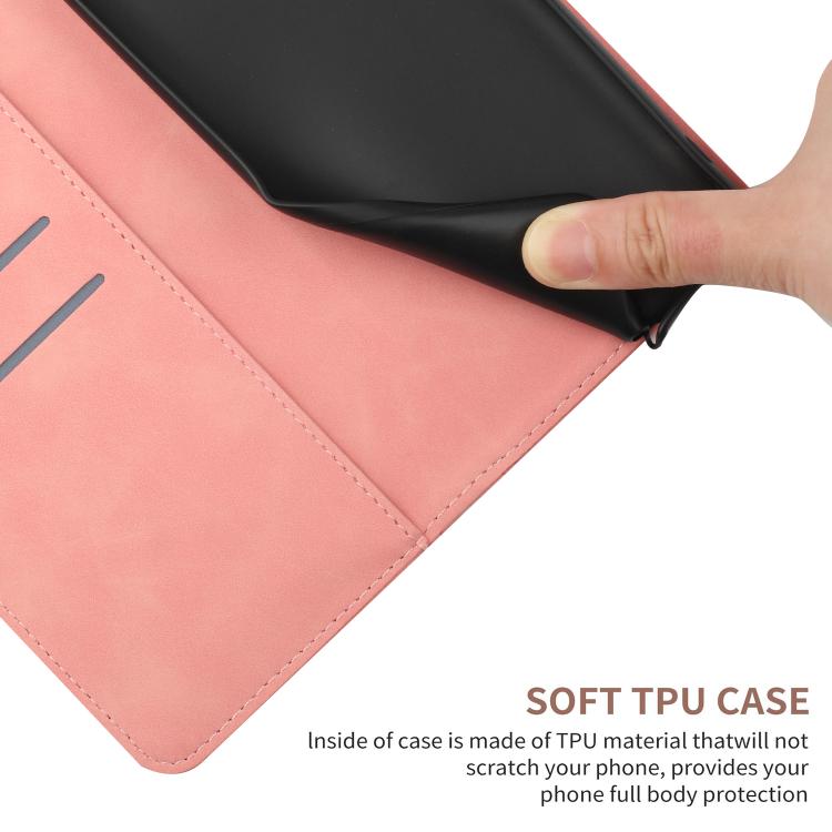 Funda de cuero con relieve y costuras para Infinix Smart 10 4G / Tecno Pop 10 (rosa)