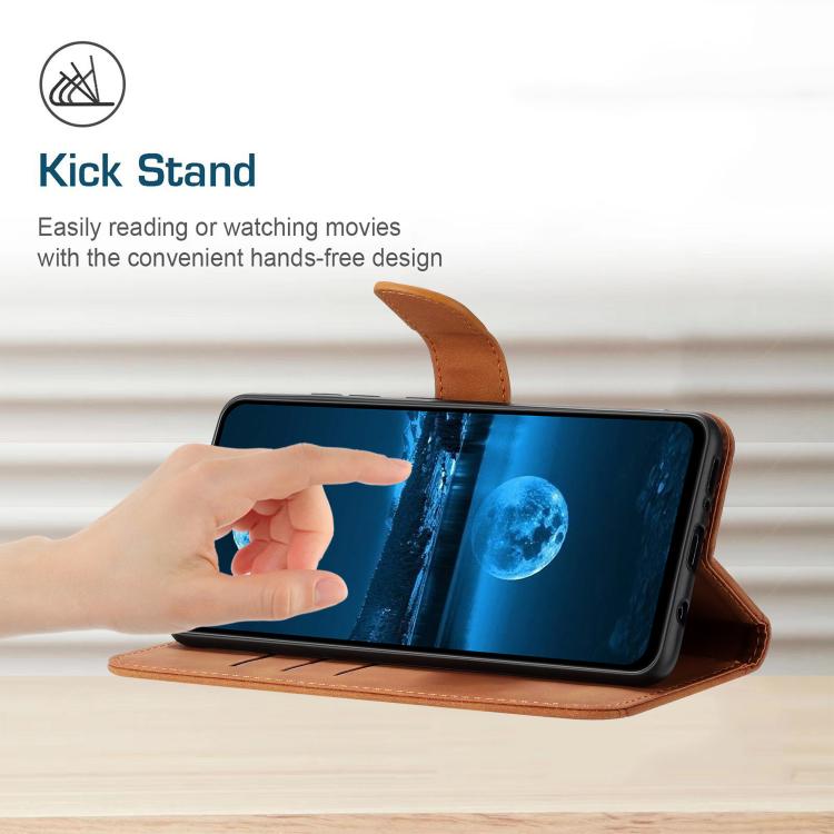 Funda de cuero con relieve y costuras para Infinix Smart 10 4G / Tecno Pop 10 (marrón)