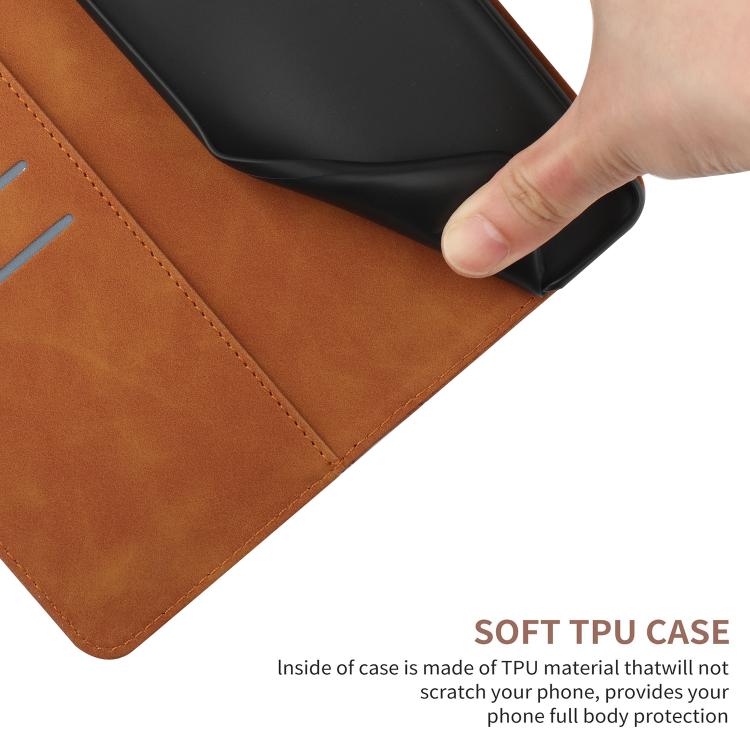 Funda de cuero con relieve y costuras para Infinix Smart 10 4G / Tecno Pop 10 (marrón)