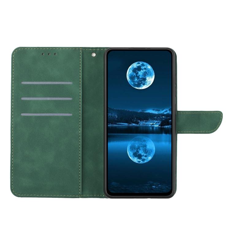 Funda de cuero con relieve y costuras para Infinix Smart 10 4G / Tecno Pop 10 (verde)