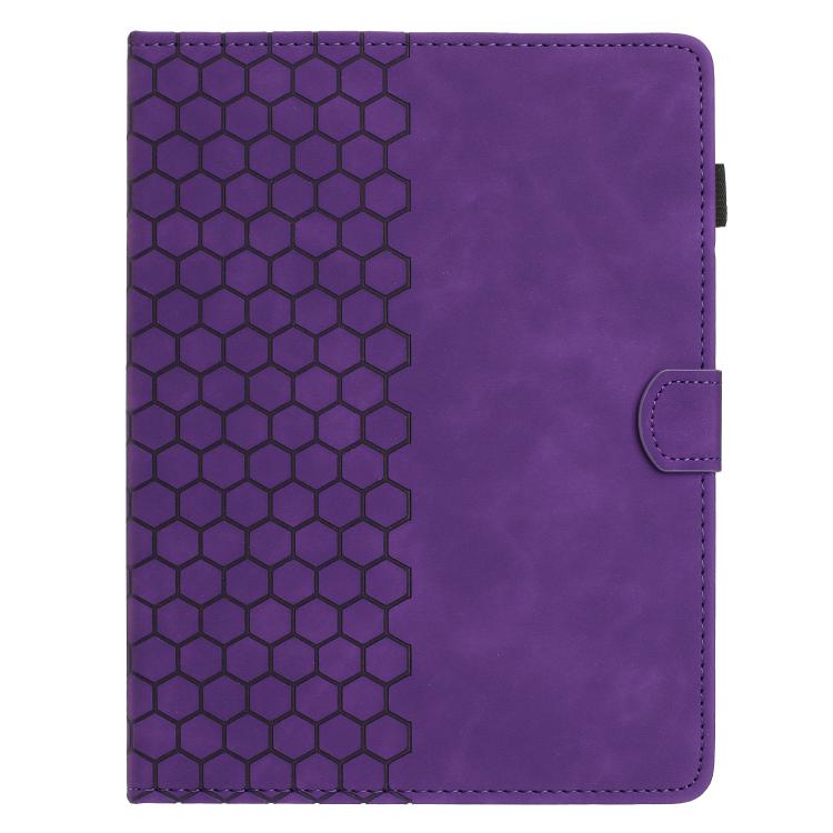 Funda para Tableta Inteligente Cuero Relieve Panal 7 Pulgadas (Morado)