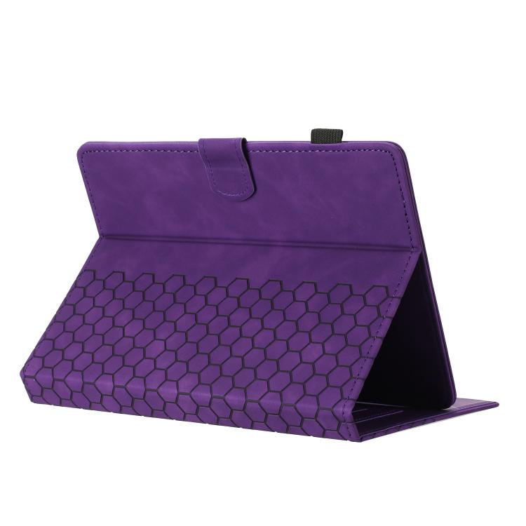 Funda para Tableta Inteligente Cuero Relieve Panal 7 Pulgadas (Morado)