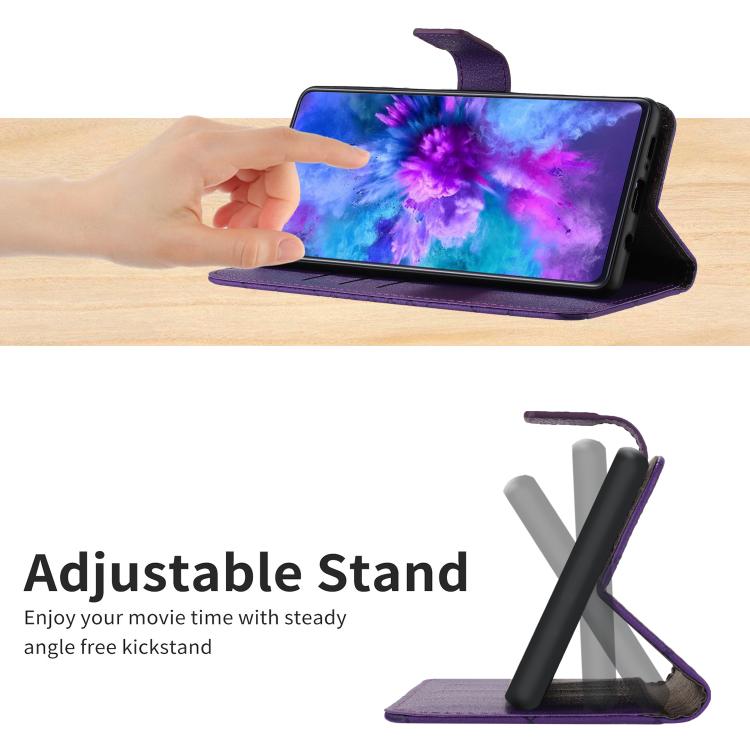 Funda de cuero con textura de cuadrícula rómbica para Infinix Smart 10 4G / Tecno Pop 10 (morado)