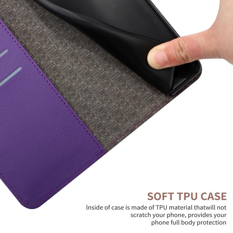 Funda de cuero con textura de cuadrícula rómbica para Infinix Smart 10 4G / Tecno Pop 10 (morado)