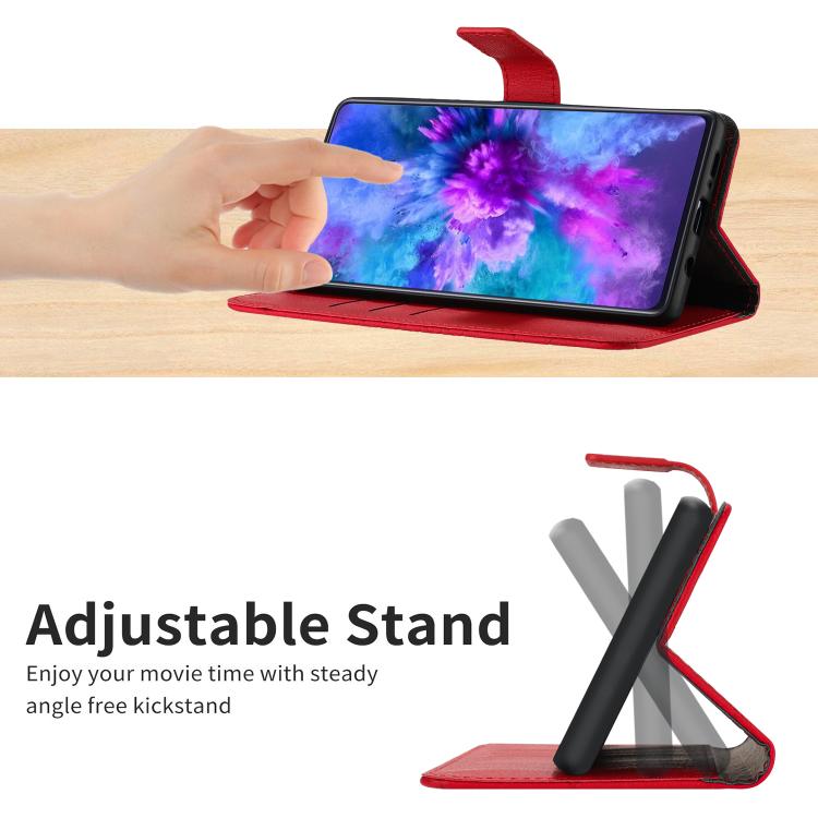 Funda de cuero con textura de cuadrícula rómbica para Infinix Smart 10 4G / Tecno Pop 10 (roja)