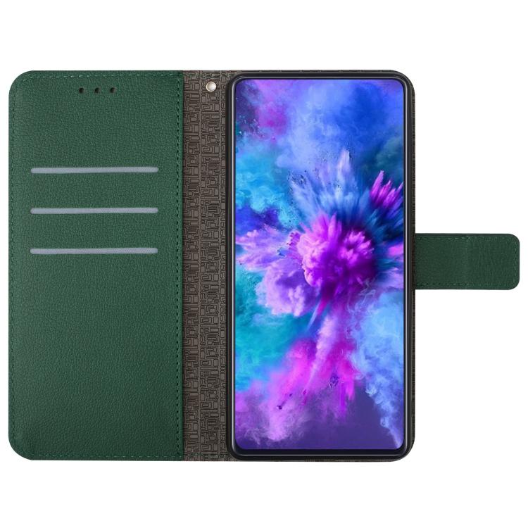 Funda de cuero con textura de cuadrícula rómbica para Infinix Smart 10 4G / Tecno Pop 10 (verde)