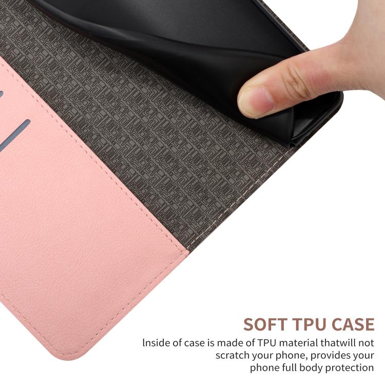 Funda de cuero con textura de cuadrícula rómbica para Infinix Smart 10 4G / Tecno Pop 10 (rosa)