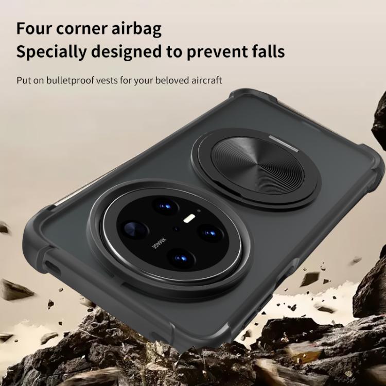 Funda para Huawei Mate 70 Pro con Soporte Giratorio 360° y Textura Cd Magsafe (Negra)