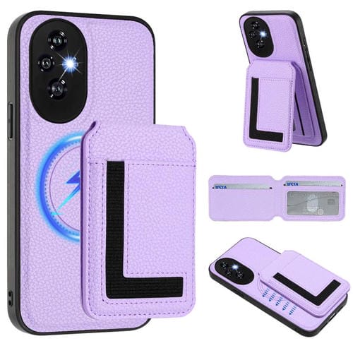 Funda para Teléfono Honor 200 Pro Cx01 con Tarjetero Magnético Magsafe Desmontable (Morado Claro)