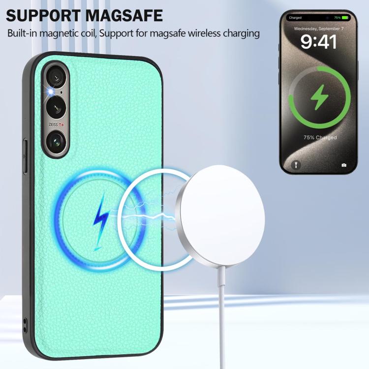 Funda para Sony Xperia 1 Vi Cx01 con Tarjetero Magnético Magsafe Desmontable (Verde Menta)