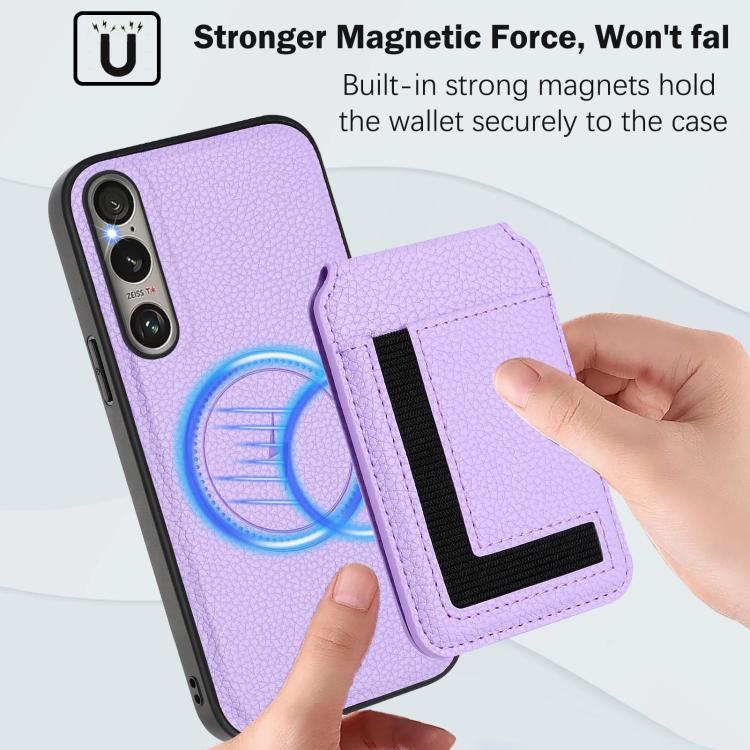 Funda para Sony Xperia 1 Vi Cx01 con Tarjetero Magnético Desmontable Magsafe (Morado Claro)