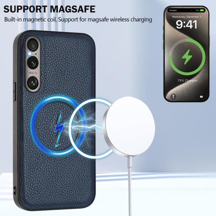 Funda para Sony Xperia 1 Vi Cx01 con Tarjetero Magnético Desmontable Magsafe (Azul Oscuro)