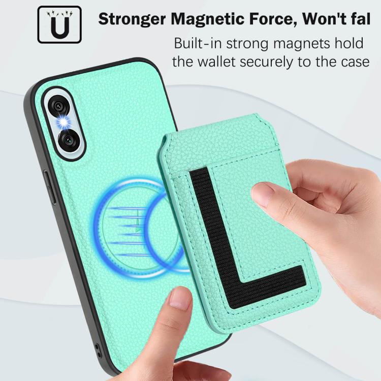 Funda para Sony Xperia 10 Vi Cx01 con Tarjetero Magnético Desmontable Magsafe (Verde Menta)