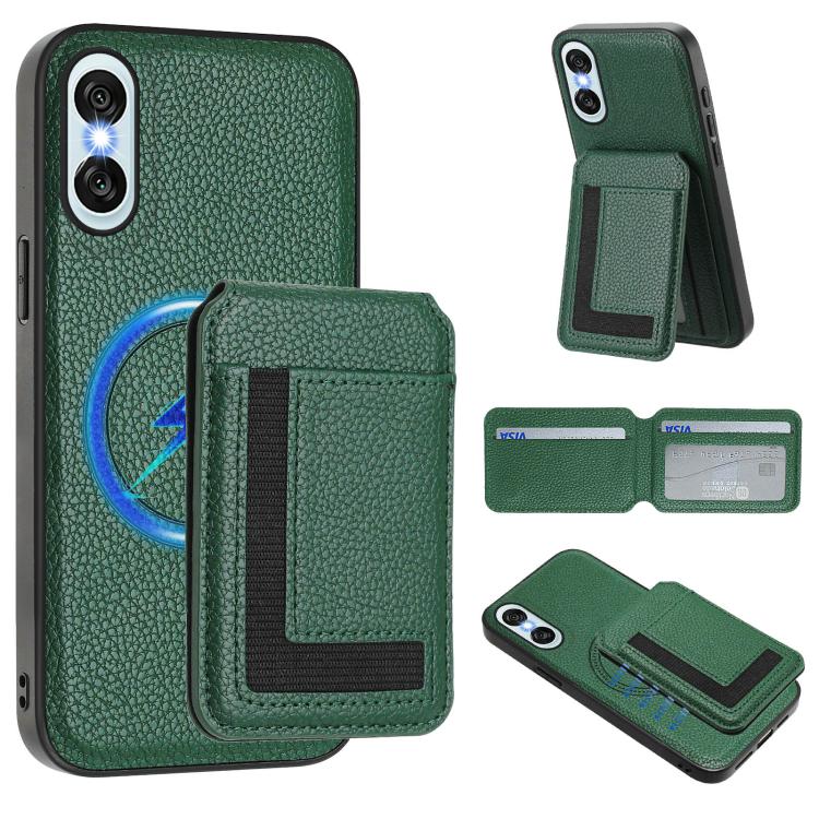 Funda para Sony Xperia 10 Vi Cx01 con Tarjetero Magnético Desmontable Magsafe (Verde Pavo Real)
