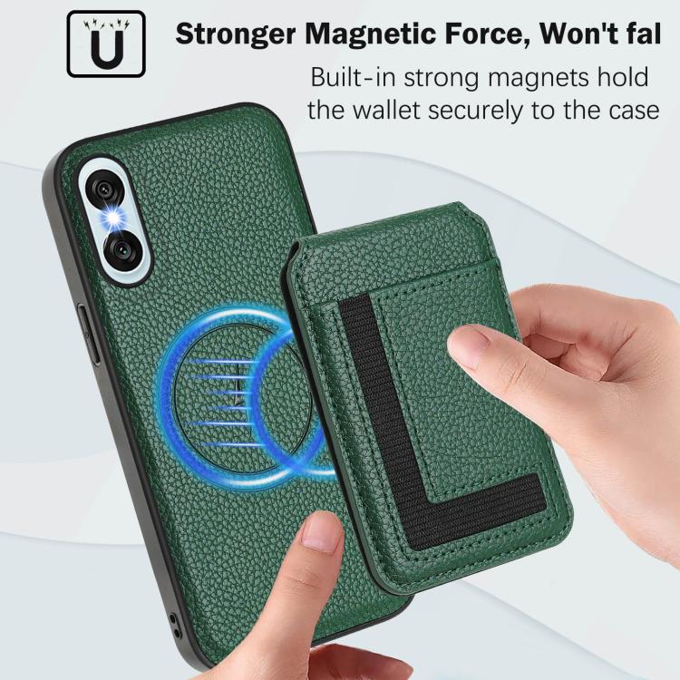 Funda para Sony Xperia 10 Vi Cx01 con Tarjetero Magnético Desmontable Magsafe (Verde Pavo Real)