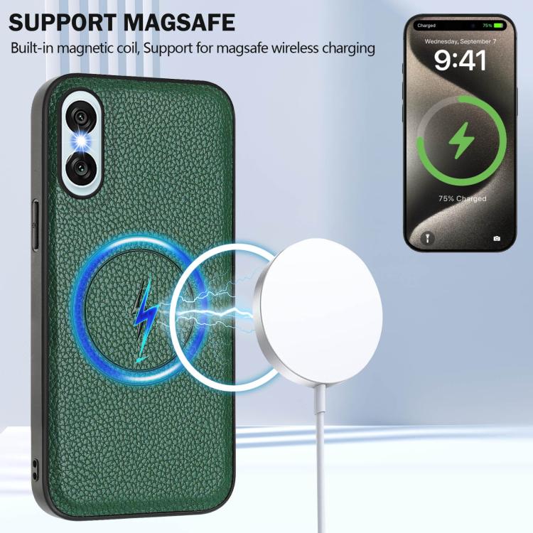 Funda para Sony Xperia 10 Vi Cx01 con Tarjetero Magnético Desmontable Magsafe (Verde Pavo Real)
