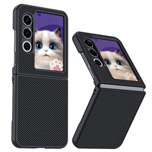 Funda para ZTE Nubia Flip2 con Textura de Fibra de Carbono (Negra)