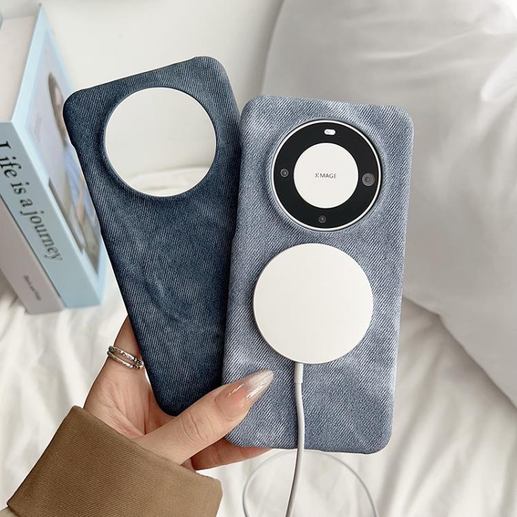 Funda Magnética PC y PU para Huawei Pura 70 Denim Magsafe (Azul Claro)