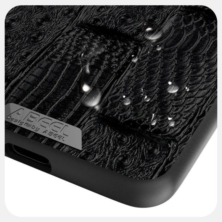Funda de Piel Auténtica Magsafe con Micrograbado 6D y Diseño Abeel Beast para Huawei Mate 70 (Negra)