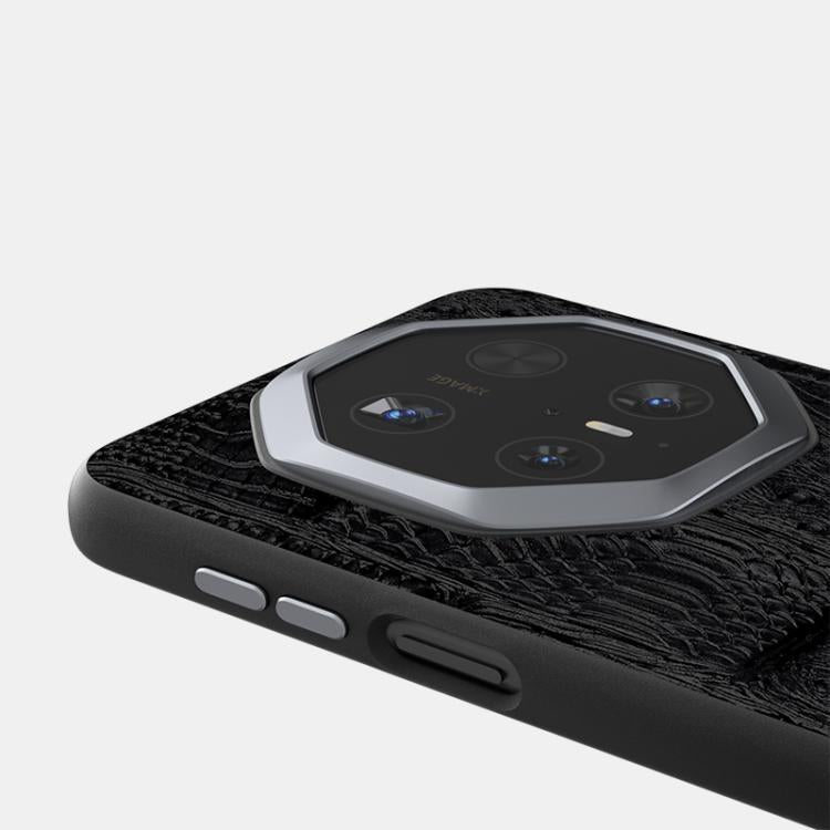 Funda de Piel Auténtica con Micrograbado 6D para Huawei Mate 70 Rs Ultimate con Diseño Abeel Beast (Azul)