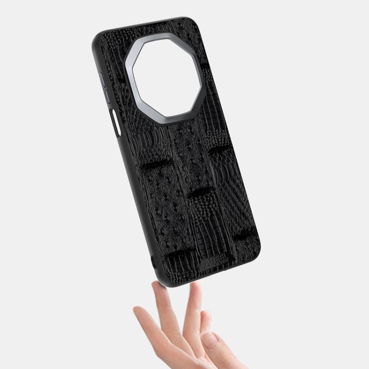 Funda de Piel Auténtica con Micrograbado 6D para Huawei Mate 60 Rs Ultimate (Azul)