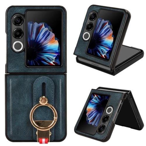 Funda Trasera de Cuero con Correa para ZTE Nubia Flip2 A404Zt (Azul)
