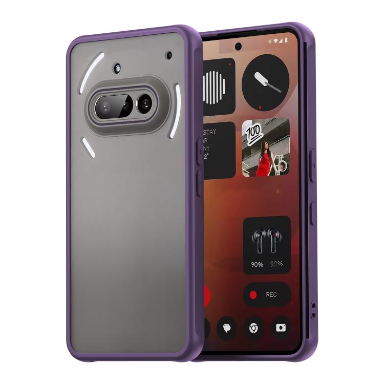 Funda híbrida TPU y PC para teléfono 3A Fan Dun Series (Morado)